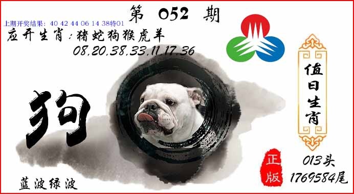 052期值日生肖[图]
