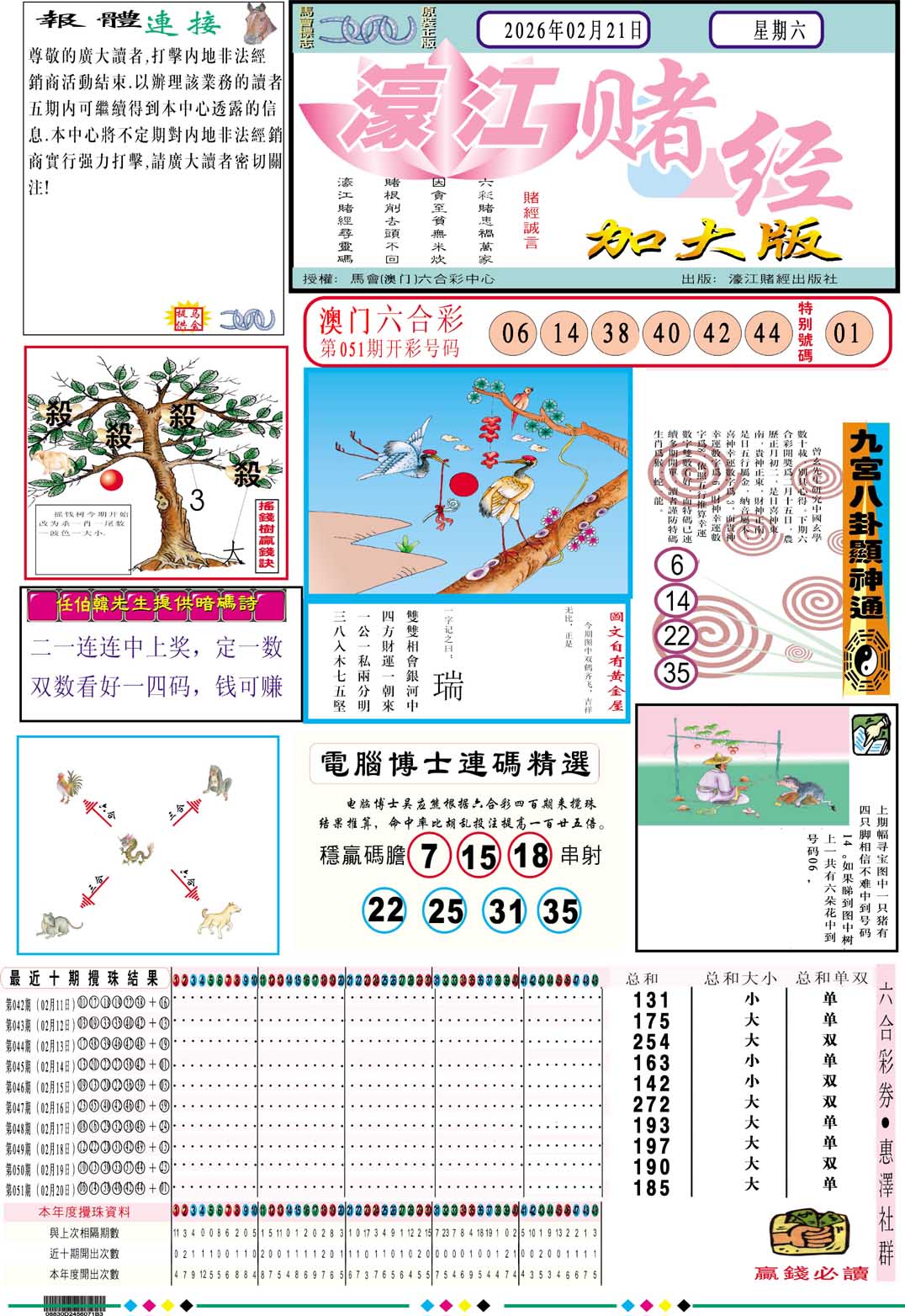 052期濠江赌经A加大版[图]