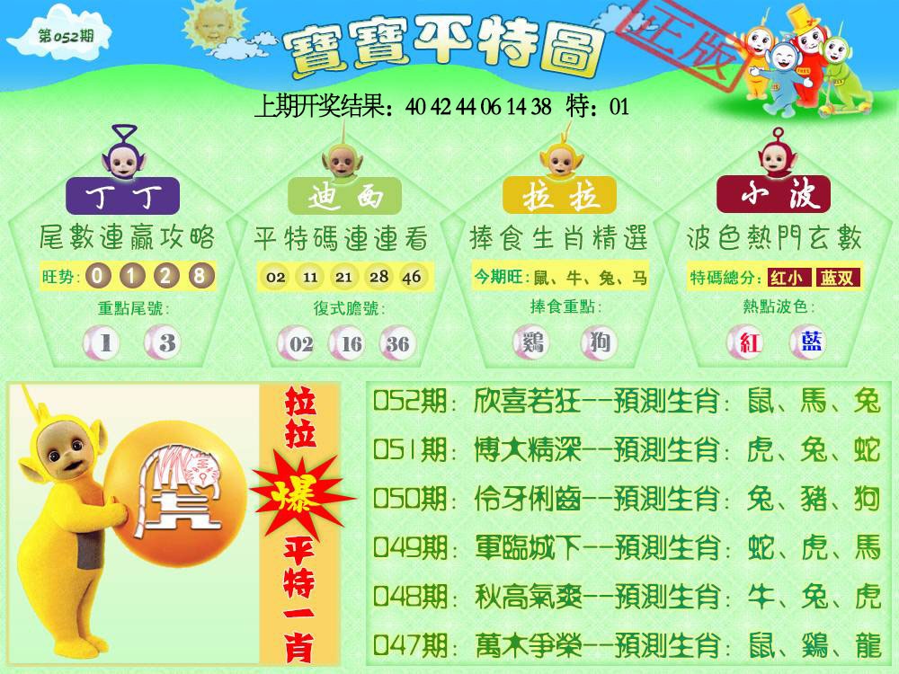 052期天线宝宝平特图[图]