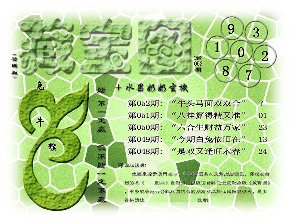 052期(水果奶奶藏宝图)正版[图]