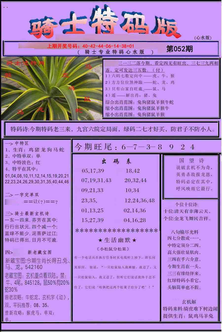 052期骑士特码版[图]