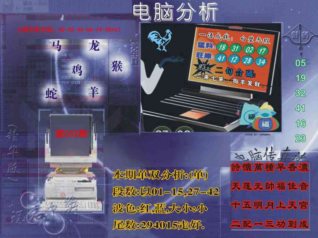 052期正版电脑分析贴士報[图]