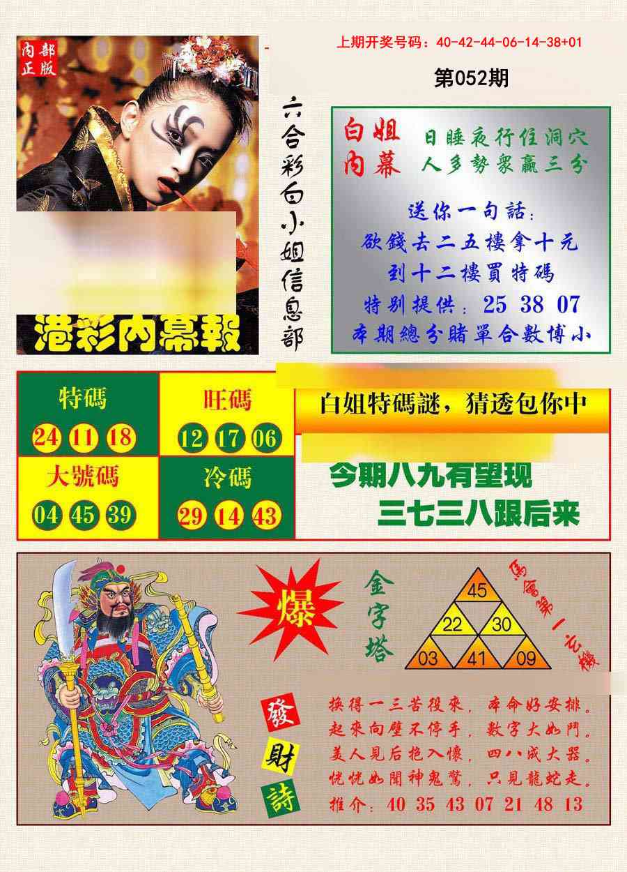 052期港彩内幕报[图]
