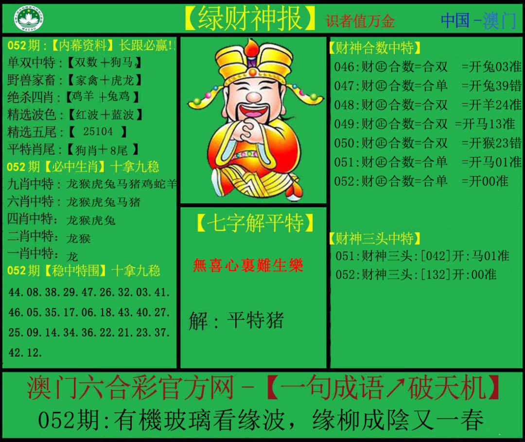 052期绿财神[图]
