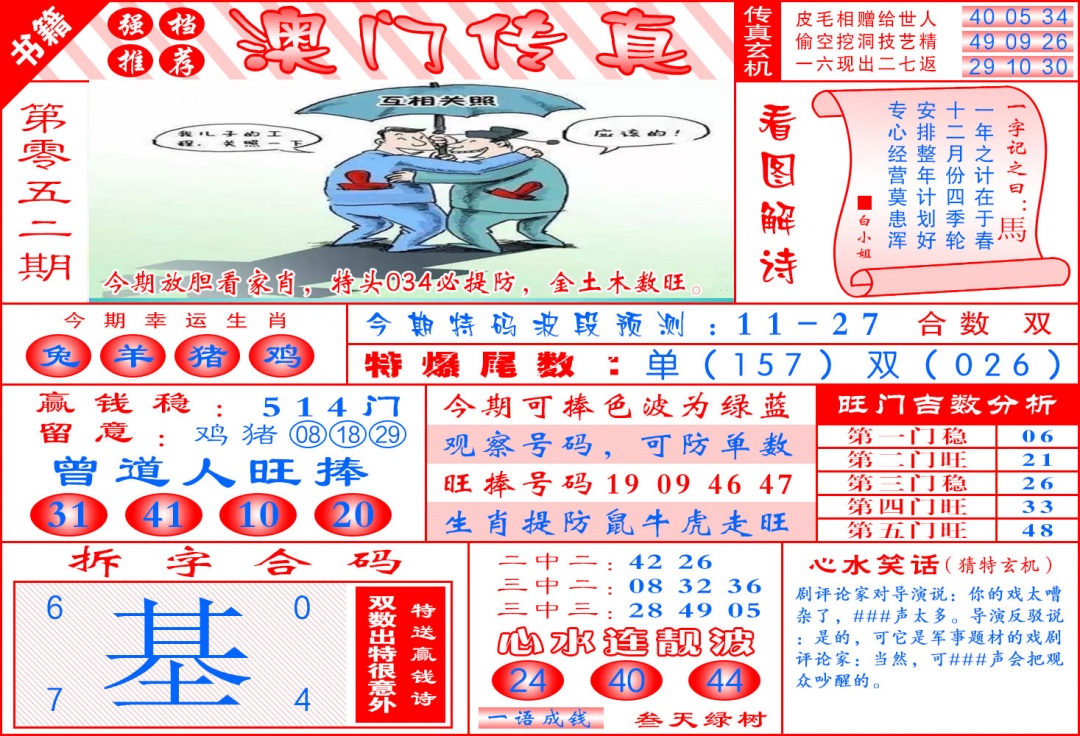 052期澳门传真玄机[图]