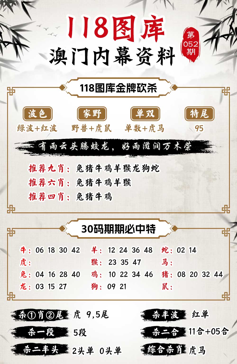 052期118内幕资料[图]