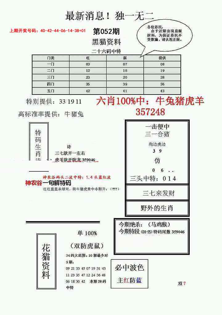 052期独一无二(正)[图]