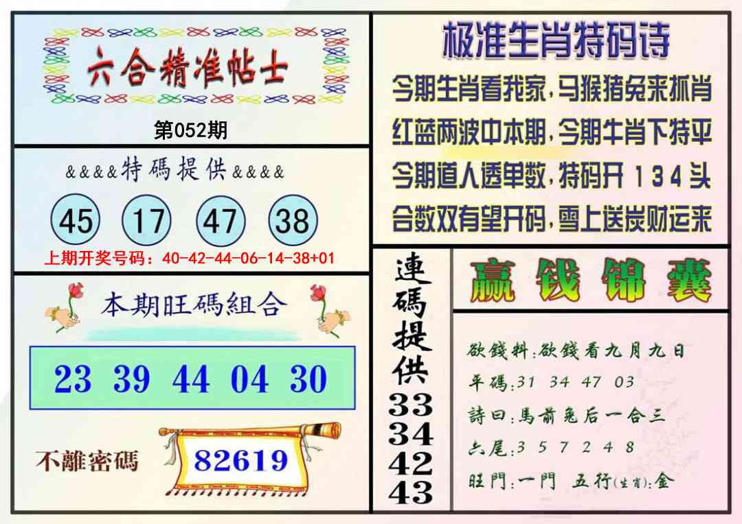 052期精准贴士[图]